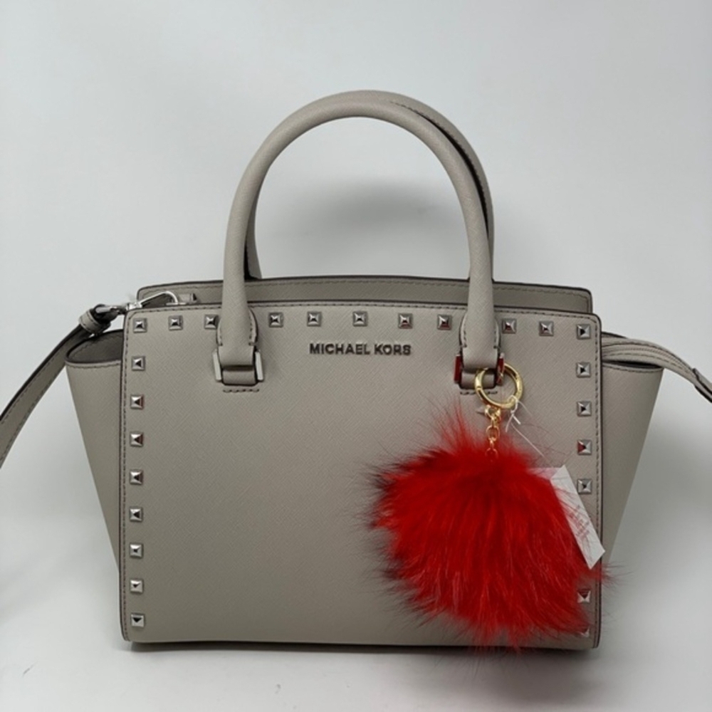 Michael Kors Gray Studded Handbag and Wallet Set - Picture 2 of 8